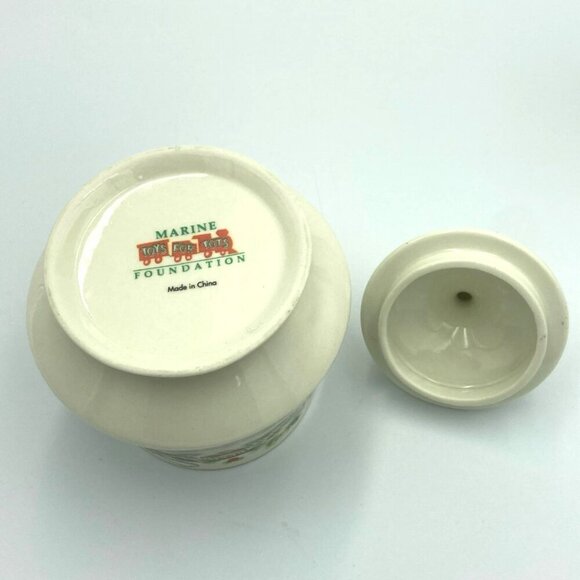 Marine Foundation Toys for Tots Sugar & Creamer Set Ivory Gilded Porcelain - Picture 4 of 6